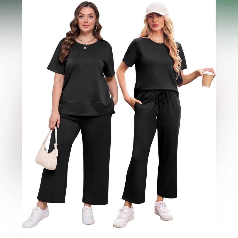 XIEERDUO Women's Black Pants & Top Set